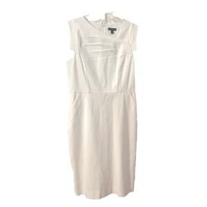 J Crew Women’s Promotion Dress 10T White Sheath Sleeveless Zip Lined Classic